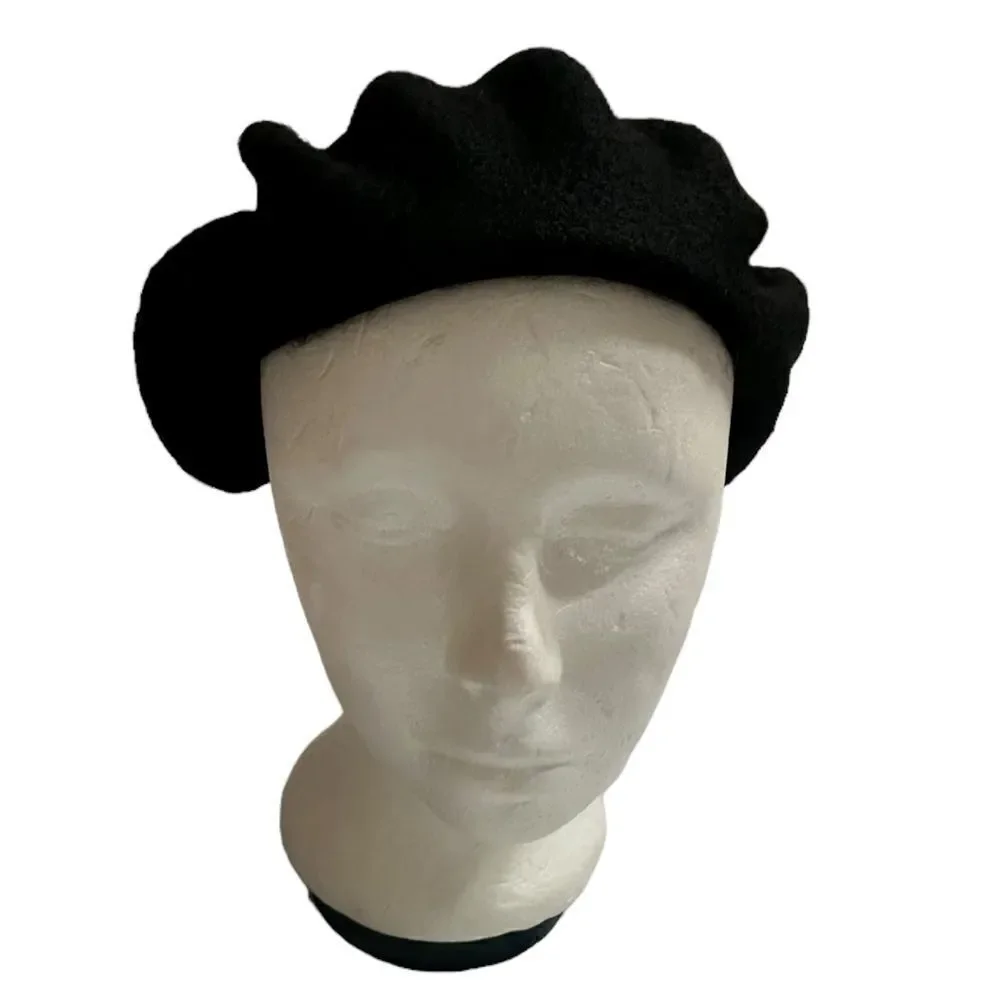 Wool blend Black French style Bohemian Beret NWT
